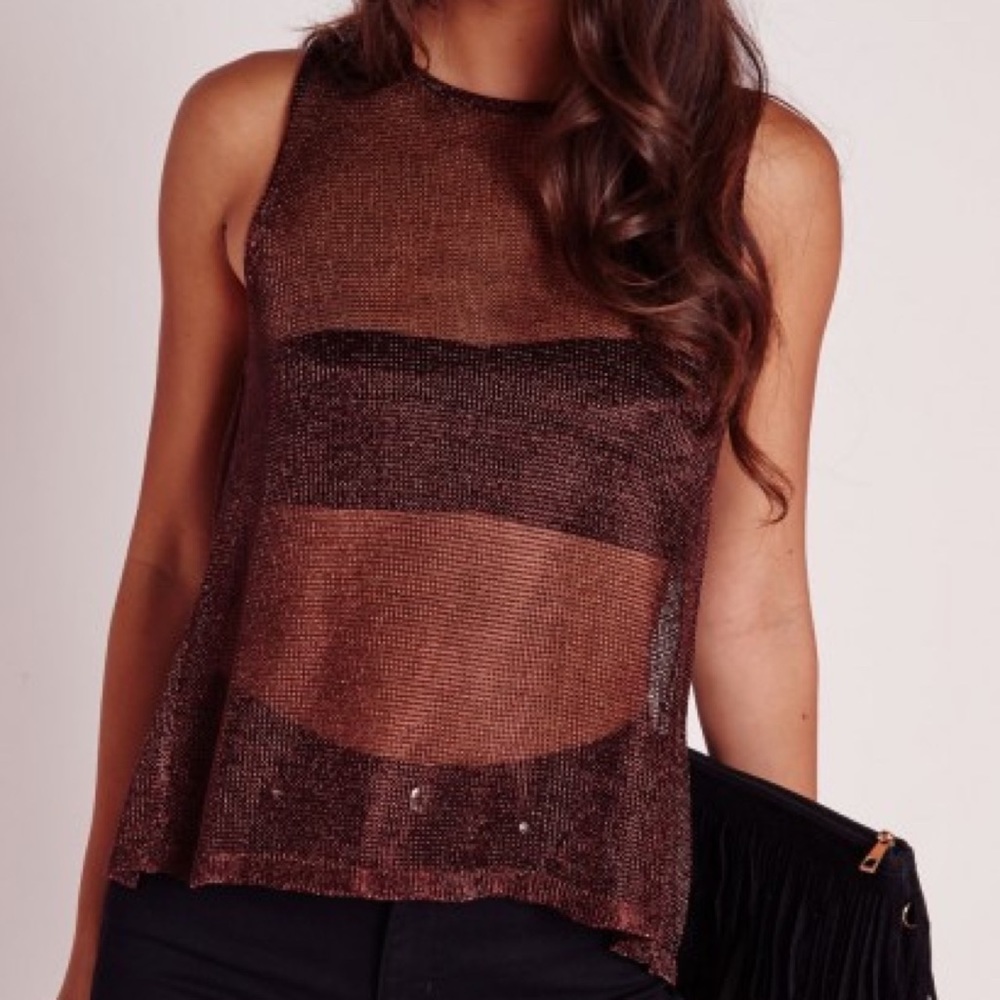 Metallic knit Top